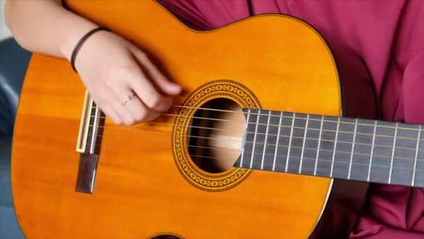 Man Spelen Gitaar Mannelijke Musicus — Stockvideo