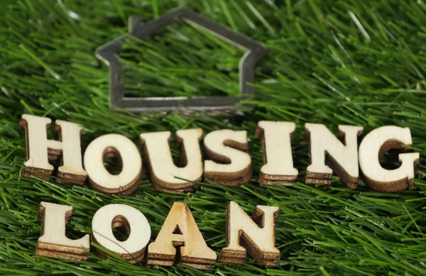Housing Loan Text Green Grass — Stock Photo, Image