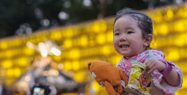 Tokio Japonia Lipca 2018 Mała Dziewczynka Japoński Yukata Tradycyjnych Sukni — Zdjęcie stockowe
