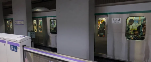 Tokyo Japan Juli 2018 Pendlare Tokyo Metro Subway Train — Stockfoto