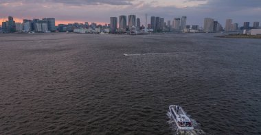 Tokyo cityscape batımında görünümünü manzarası