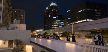 Gece şehir manzarası, Japonya.