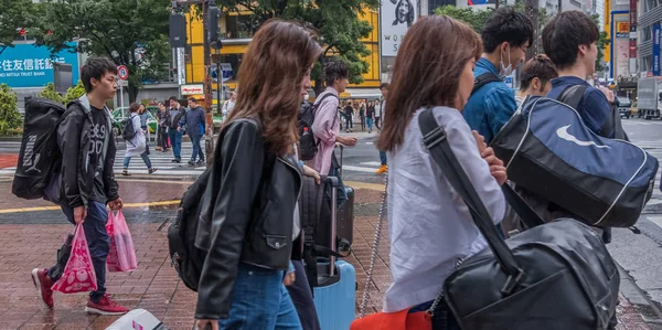 Tokyo Japão Junho 2018 Pessoas Locais Turistas Rua Shibuya — Fotografia de Stock