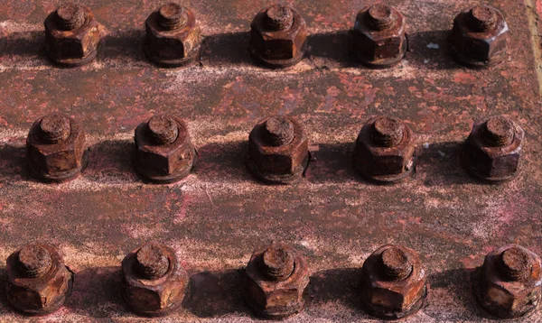 Collier Rustique Écrou Sur Vieux Pont Métallique — Photo