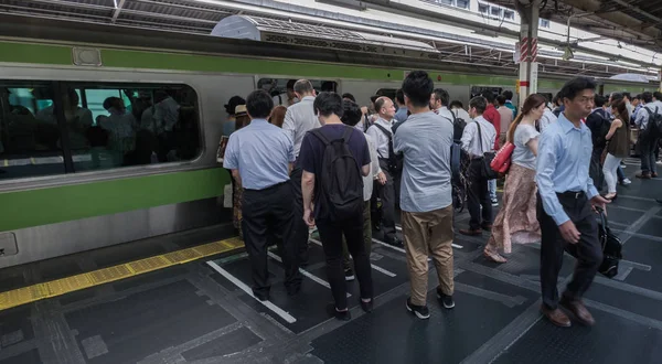 Tokyo Japan July 16Th 2018 Commuters Japan Railway Train Morning — Stock Photo, Image