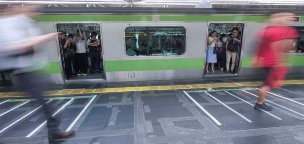 Tokyo Japan July 16Th 2018 Commuters Japan Railway Train Morning — Stock Photo, Image