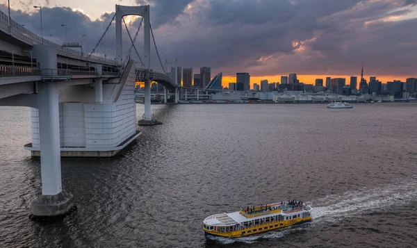 Vista Panorámica Del Paisaje Urbano Tokio Atardecer — Foto de Stock