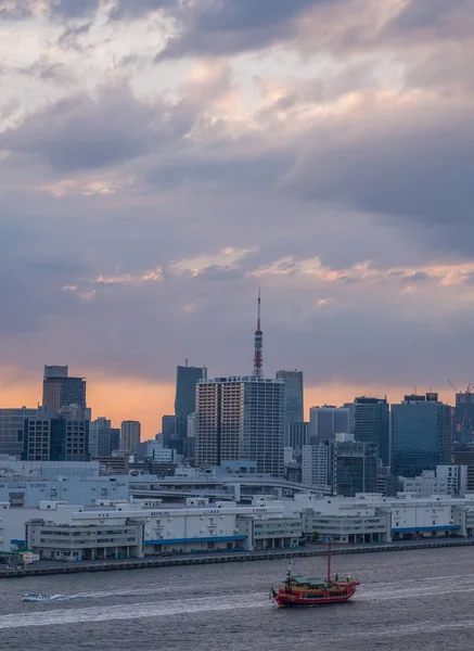 Vista Panorámica Del Paisaje Urbano Tokio Atardecer — Foto de Stock