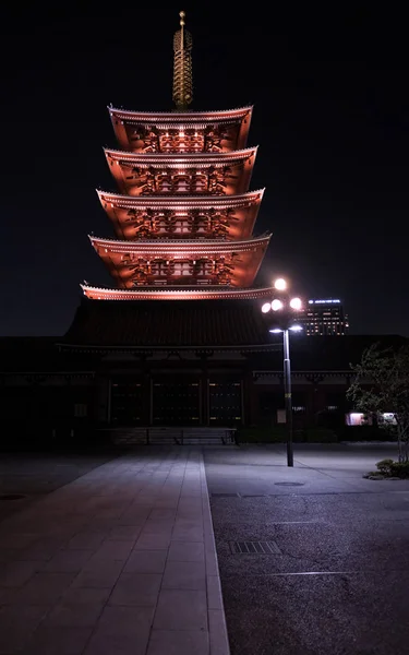 日本东京 2018年8月3日 浅草区夜间浅草寺寺地面 Pagida — 图库照片