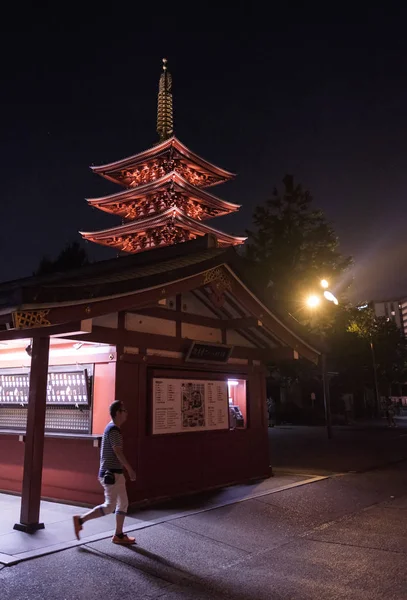 Tokyo Giappone Agosto 3Rd 2018 Pagida Tempio Sensoji Terra Notte — Foto Stock