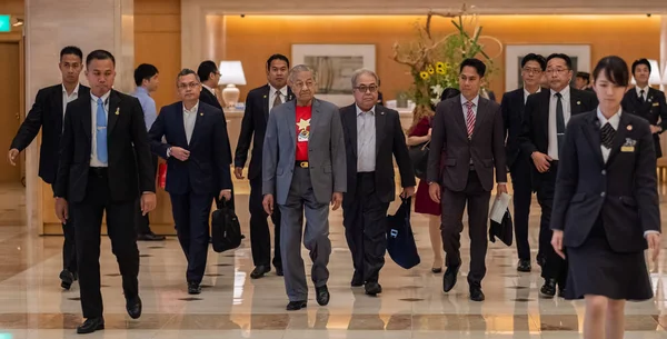 Fukuoka Japan Augusti 2018 Malaysias Premiärminister Tun Mahathir Mohamad Promenader — Stockfoto