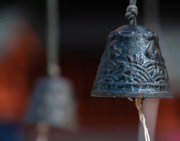 Alte Betende Glocke Einem Shintoistischen Schrein Japan — Stockfoto