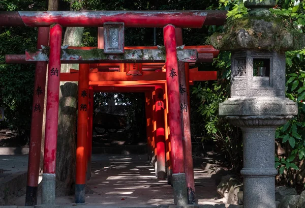 日本福冈 2018年8月5日 筑前一宫住吉神社的鸟居或传统日本门 — 图库照片