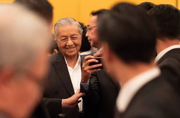 Fukuoka Japan Augusti 2018 Malaysias Premiärminister Tun Mahathir Mohamad Med — Stockfoto