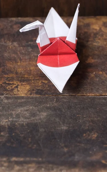 Guindaste Papel Origami Bandeira Japonesa Mesa — Fotografia de Stock