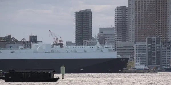 Tokyo Japon Août 2018 Énorme Bateau Croisière Bord Eau Tokyo — Photo