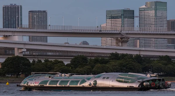 Tokio Japón Agosto 2018 Crucero Purista Navegando Río Sumida Atardecer — Foto de Stock