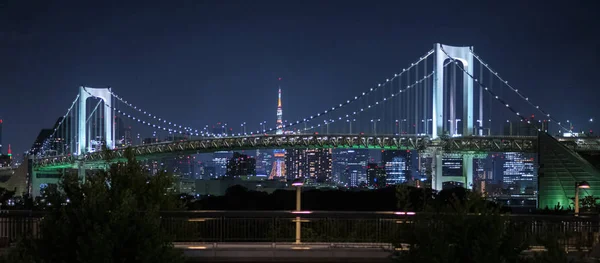 Tokyo Rainbow Bridge Natten — Stockfoto