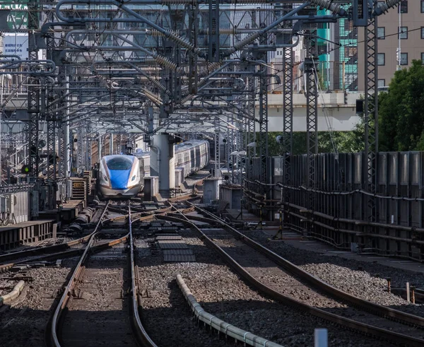 Tokyo Japan August 17Th 2018 High Speed Bullet Train Arriving — Stock Photo, Image