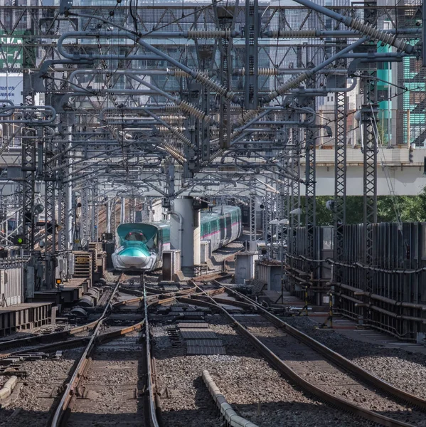 Toquio Japão Agosto 2018 Trem Bala Alta Velocidade Plataforma Estação — Fotografia de Stock