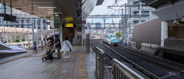 Tokió Japán Augusztus 2018 Nagy Sebességű Bullet Vonat Megérkezett Tokiói — Stock Fotó