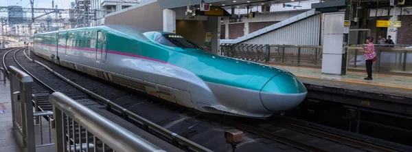 Tokyo Japon Août 2018 Train Grande Vitesse Arrivant Quai Gare — Photo