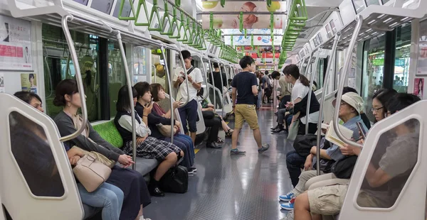 Tokyo Japan August 17Th 2018 Commuters Japan Railway Passenger Train — Stock Photo, Image
