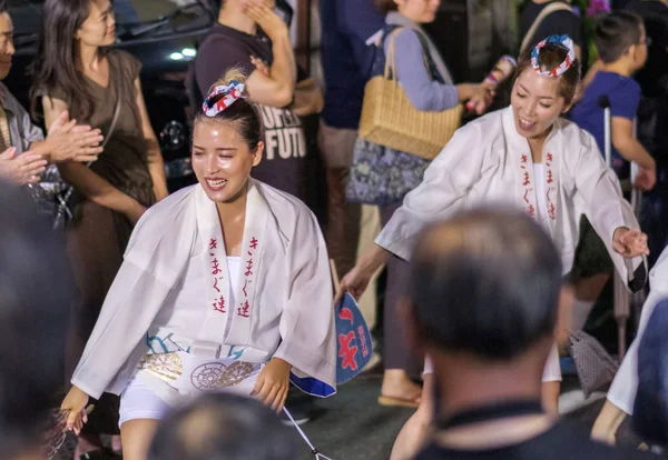 Tokyo Japan August 19Th 2018 Dancers Wearing Traditional Clothing Performing — Stock Photo, Image