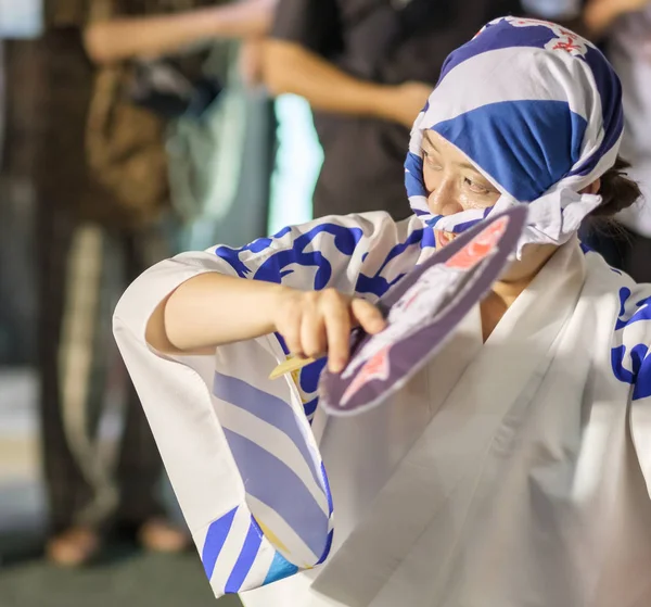 Tokyo Japonya Ağustos 2018 Geleneksel Giyim Shimokitazawa Awa Odori Festivali — Stok fotoğraf