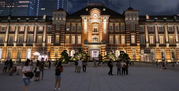 Tokio Japón Septiembre 2018 Tokyo Railway Station Plaza Edificio Iluminado —  Fotos de Stock