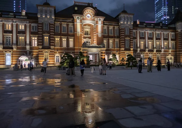 Tokio Japonia Września 2018 Tokyo Railway Station Budynek Plaza Oświetlony — Zdjęcie stockowe