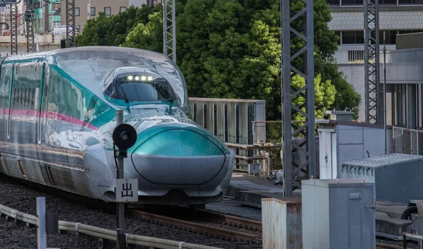 Tokio Japón Agosto 2018 Tren Bala Alta Velocidad Llegando Plataforma — Foto de Stock