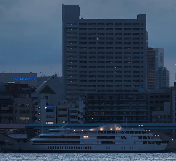 Toko Japón Julio 2018 Crucero Muelle Tokio Anochecer — Foto de Stock