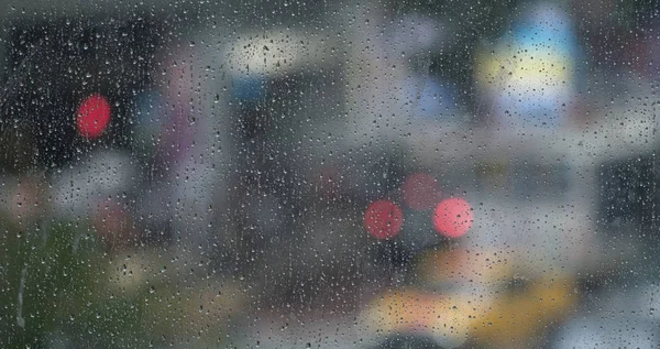 Water Drops Glass Window Rainy Day — Stock Photo, Image