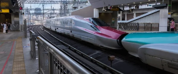 Tokio Japón Agosto 2018 Tren Bala Alta Velocidad Llegando Plataforma — Foto de Stock