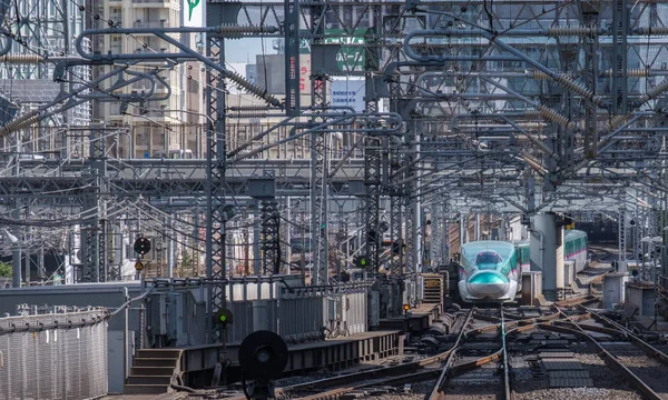 Tokyo Giappone Agosto 2018 Treno Proiettile Alta Velocità Alla Piattaforma — Foto Stock