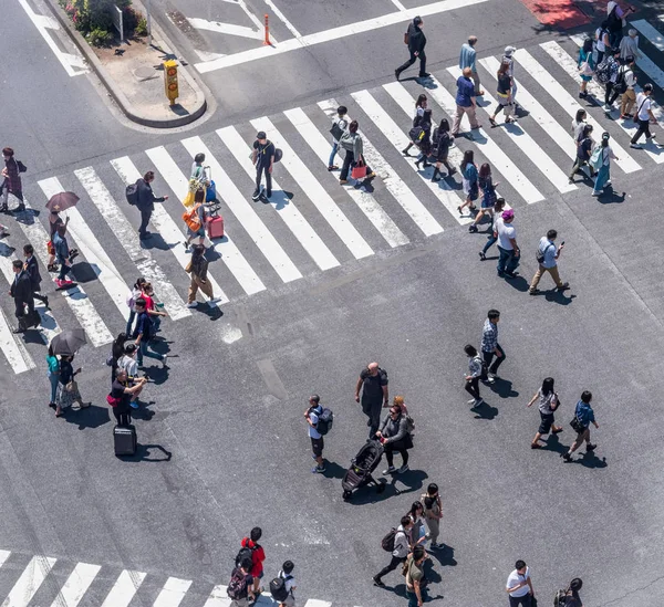 Personer Som Korsar Vägen Japan — Stockfoto