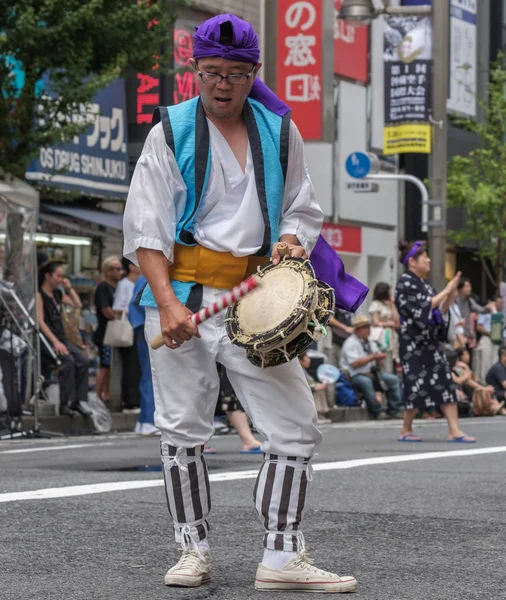 Tokyo Japão Julho 2018 Participantes Sexo Masculino Batendo Uma Bateria — Fotografia de Stock