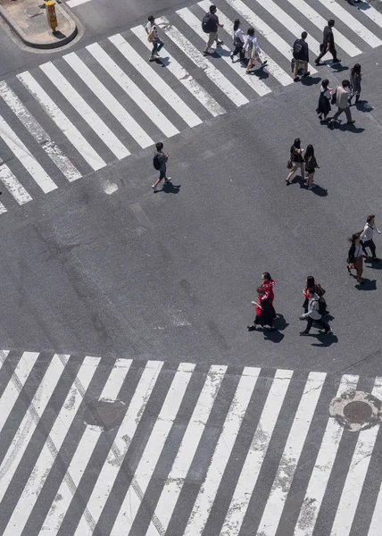 İnsanlar Japonya'da yol geçiş