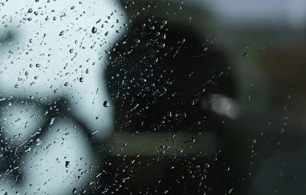 Water Drops Glass Window Rainy Day — Stock Photo, Image