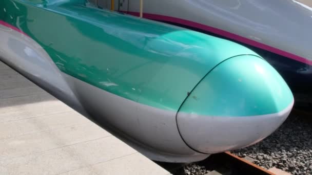 Shinkansen Bullet Train Japan Shinkansen Ett Nätverk Höghastighetslinjer Japan — Stockvideo