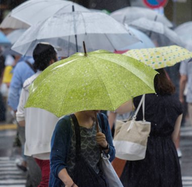 Tokyo, Japonya - 15 Eylül 2018: sokaktaki insanlar. Günlük hayat..