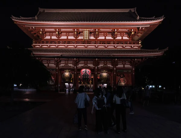 Tokyo Japan August 2018 Tourist Sensoji Temple Ground Night Asakusa — Stockfoto