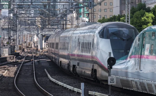 Tokyo Japan August 17Th 2018 High Speed Bullet Train Arriving — Stock Photo, Image