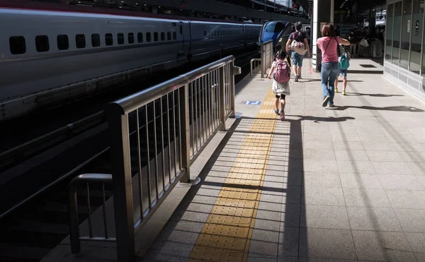 Tokyo Japan Augusti 2018 Pendlare Tokyo Järnvägsstationen Plattform — Stockfoto