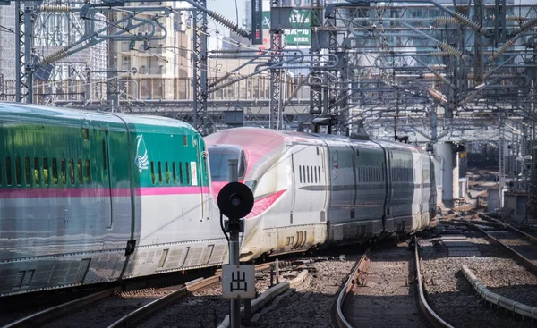 Tokyo Japan August 17Th 2018 High Speed Bullet Train Arriving — Stock Photo, Image