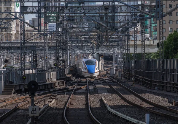 Tokyo Giappone Agosto 2018 Treno Proiettile Alta Velocità Arrivo Alla — Foto Stock