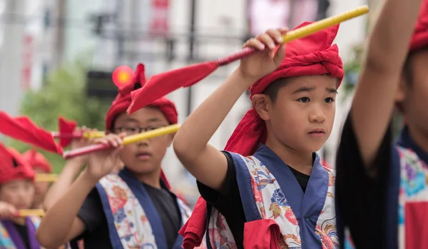 Tokyo Japan Juli 2018 Japanischer Schuljunge Farbenfroher Traditioneller Uniform Beim — Stockfoto