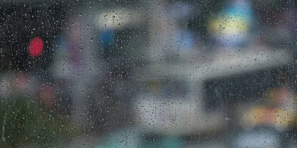 Water Drops Glass Window Rainy Day — Stock Photo, Image