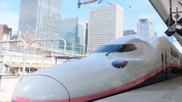 Shinkansen Bullet Train Japan Shinkansen Een Netwerk Van Spoorweglijnen Japan — Stockvideo